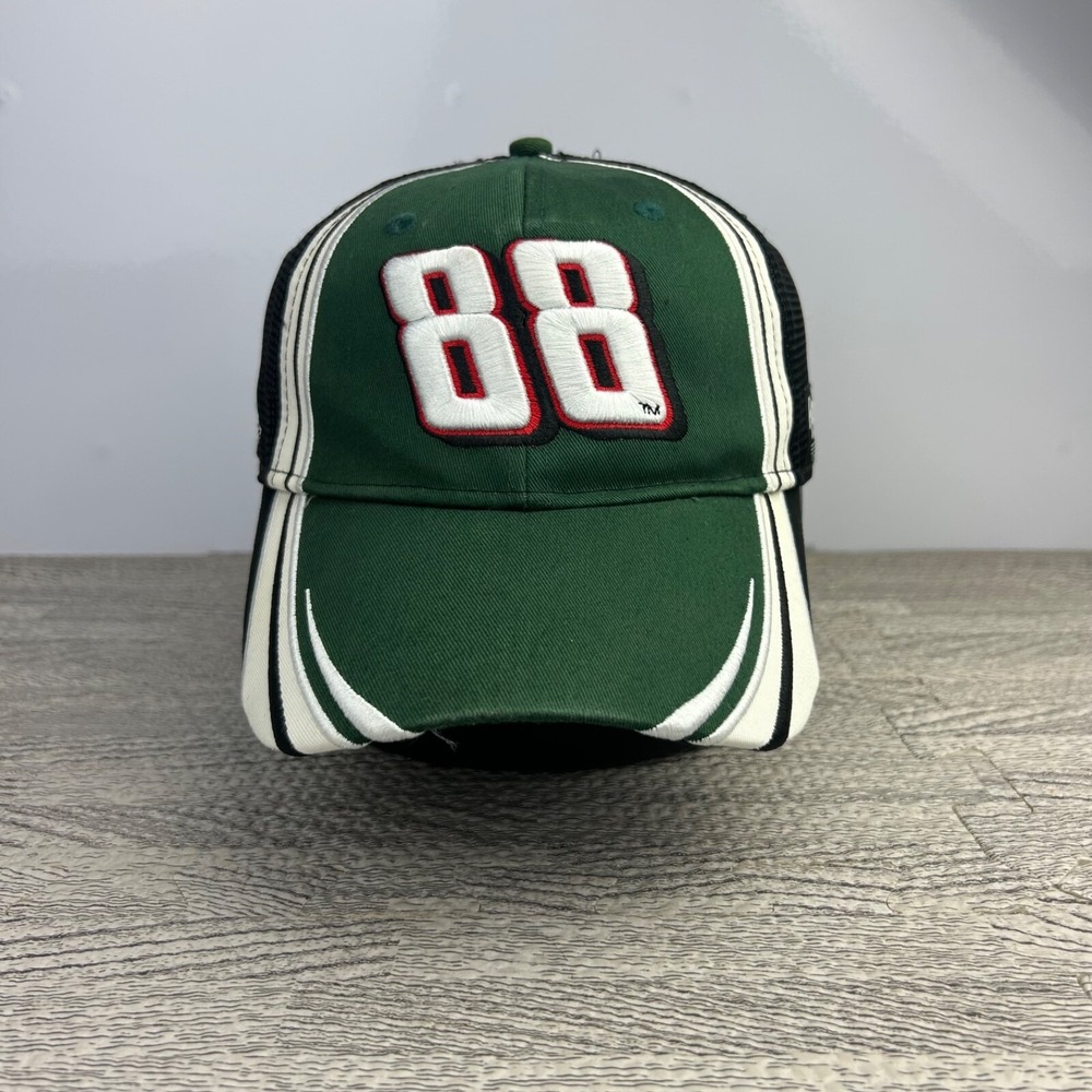 Vintage‎ Dale Earnhardt Jr Nascar Trucker Hat Cap Strap Back Adjustable Green 88